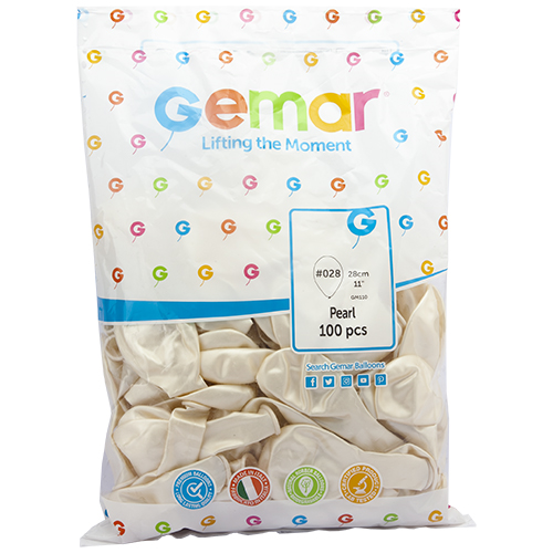 GEMAR METALİK BEYAZ(PEARL) BALON 11 İNCH GM-110 #028