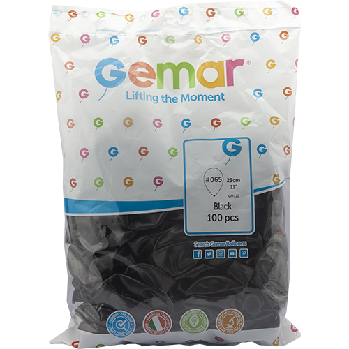 GEMAR METALİK SİYAH BALON 11 İNCH GM-110 #065