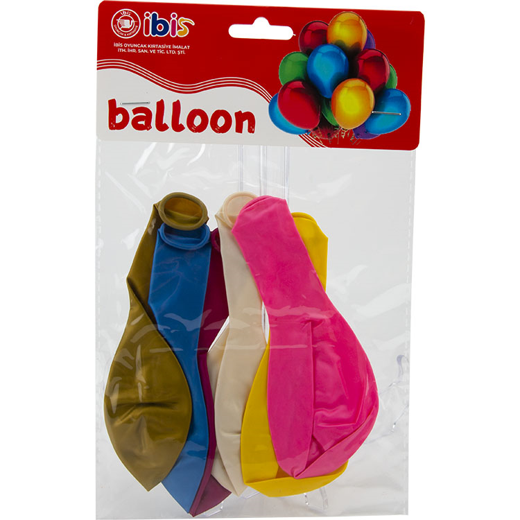 5'Lİ İTHAL METALİK TEK RENK BALON İBİS-1129-1
