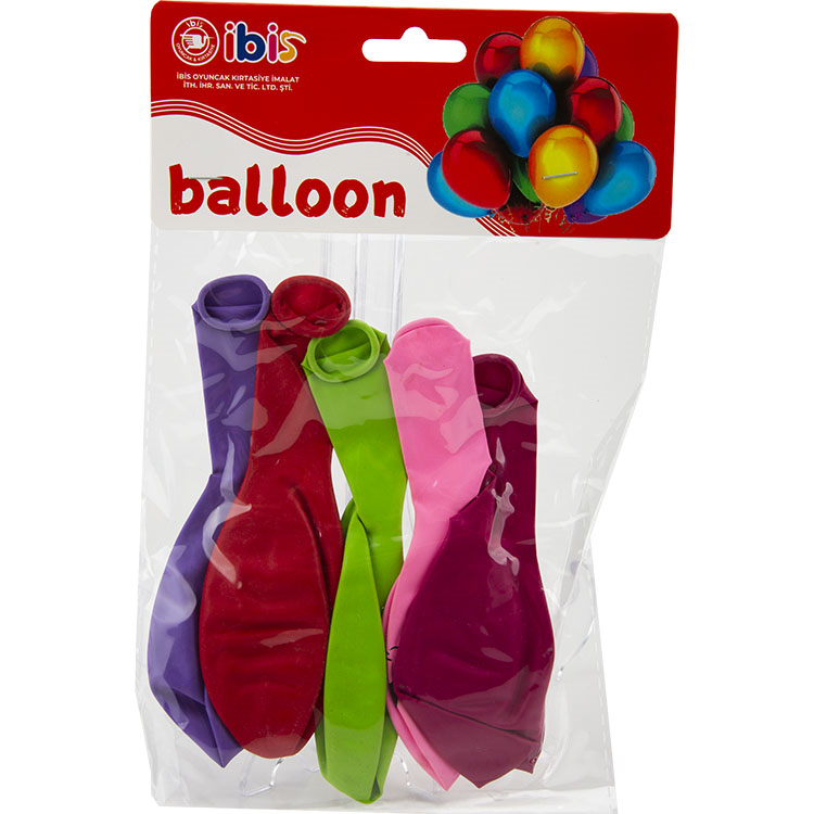 5'Lİ İTHAL TEK RENK BALON İBİS-1129-8