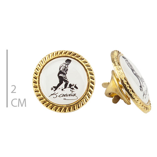 EMİN ZAMAK SİYAH ATALI YAKA ROZET 30'LU