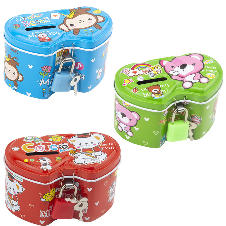 ÇİFT KALPLİ KİLİTLİ KUMBARA L-3 ÇİFT KALPLİ KİLİTLİ KUMBARA L-3