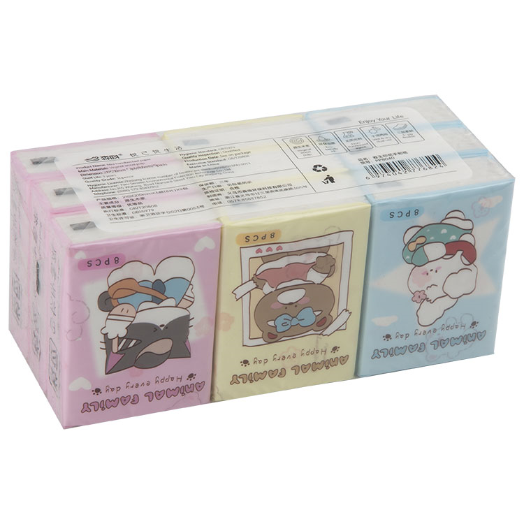 9'LU BASKILI KURU CEP MENDİLİ PP8007