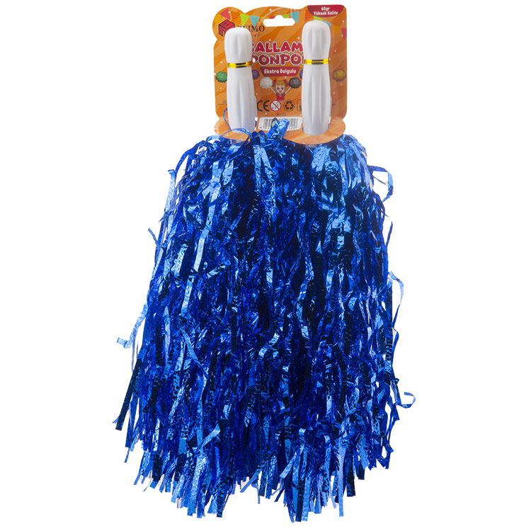 MAVİ RENK ELLE SALLAMALI DOLGULU PONPON BEI-23