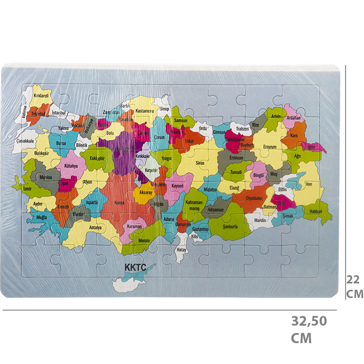 ORTA BOY HARİTA YAPBOZ 48 PARÇA 24'LÜ