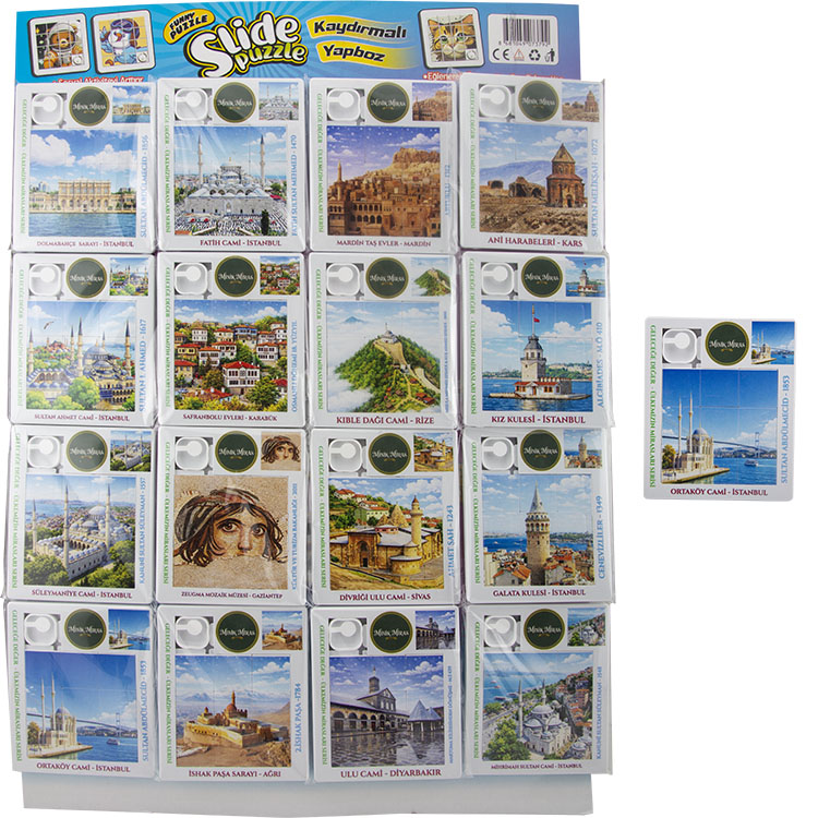 KÜLTÜREL MİRAS MODELLİ BÜYÜK KAYDIRMA PUZZLE 16'LI