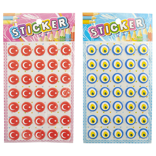NAZARLI VE BAYRAKLI STİCKER 20Lİ US-40#